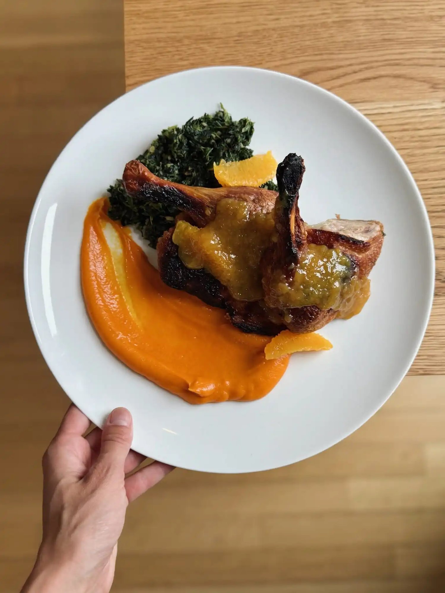 HALF ROASTED MAPLE LEAF DUCK À L_ORANGE overhead