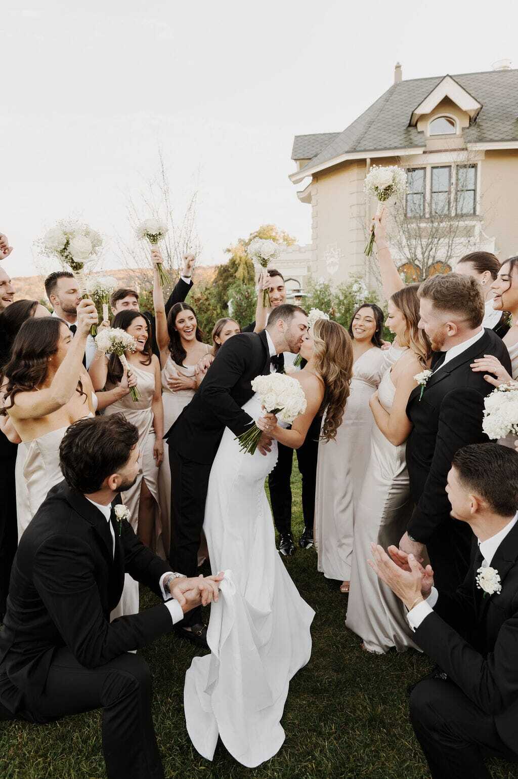 bridal party on lawn 2